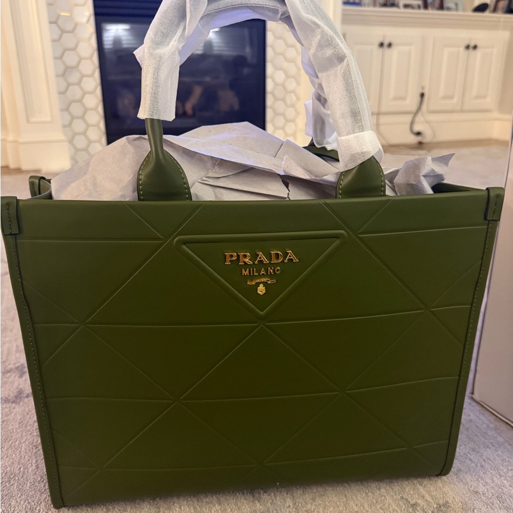 Prada Olive Green Large Symbole Bag